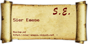 Sier Emese névjegykártya